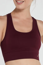 Jerf-Gela Çift Katlı Kompress Sport Bra Bordo-Spor Sütyeni-2-Milagron.com