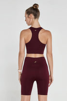 Jerf-Gela Çift Katlı Kompress Sport Bra Bordo-Spor Sütyeni-4-Milagron.com