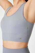 Jerf-Gela Çift Katlı Kompress Sport Bra Gri-Spor Sütyeni-2-Milagron.com