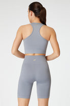 Jerf-Gela Çift Katlı Kompress Sport Bra Gri-Spor Sütyeni-4-Milagron.com