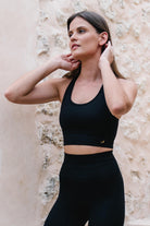 Jerf-Gela Çift Katlı Kompress Sport Bra Siyah-Spor Sütyeni-1-Milagron.com