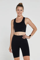 Jerf-Gela Çift Katlı Kompress Sport Bra Siyah-Spor Sütyeni-3-Milagron.com