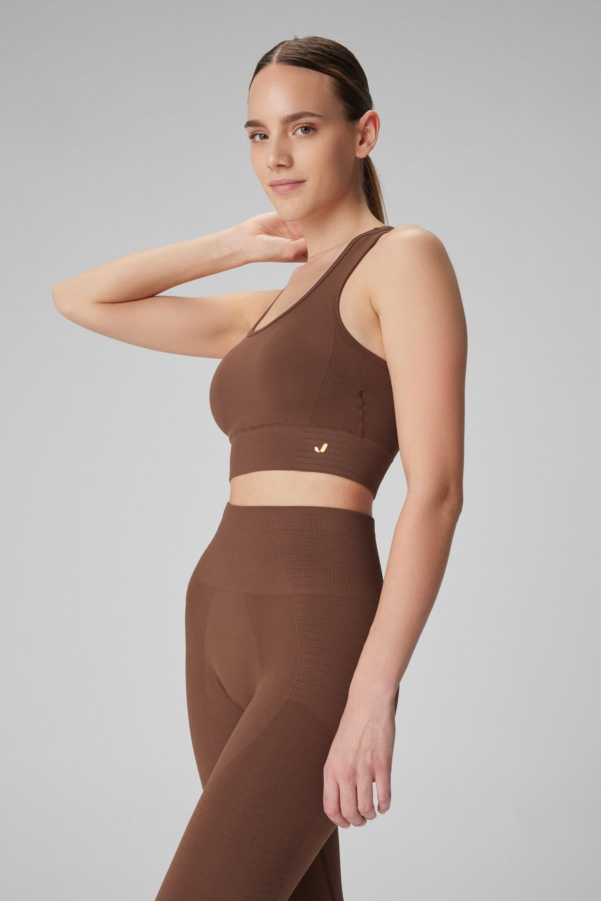 Jerf-Gela Çift Katlı Kompress Sport Bra Toprak-Spor Sütyeni-3-Milagron.com