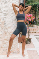 Jerf-Gela Şekillendirici Sport Biker Tayt Antrasit-Tayt-1-Milagron.com