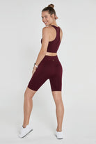 Jerf-Gela Şekillendirici Sport Biker Tayt Bordo-Tayt-4-Milagron.com