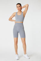 Jerf-Gela Şekillendirici Sport Biker Tayt Gri-Tayt-3-Milagron.com