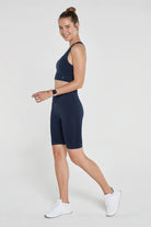 Jerf-Gela Şekillendirici Sport Biker Tayt Lacivert-Tayt-3-Milagron.com