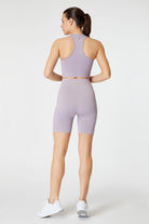 Jerf-Gela Şekillendirici Sport Biker Tayt Pastel Mor-Tayt-3-Milagron.com