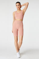 Jerf-Gela Şekillendirici Sport Biker Tayt Pastel Pembe-Tayt-1-Milagron.com