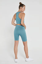 Jerf-Gela Şekillendirici Sport Biker Tayt Su Yeşili-Tayt-3-Milagron.com