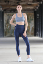 Jerf-Gela Yüksek Bel, Esnek Ve Toparlayıcı Spor Tayt Lacivert-Tayt-1-Milagron.com