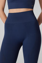 Jerf-Gela Yüksek Bel, Esnek Ve Toparlayıcı Spor Tayt Lacivert-Tayt-2-Milagron.com