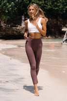 Jerf-Gela Yüksek Bel, Esnek Ve Toparlayıcı Spor Tayt Natural Kahve-Tayt-1-Milagron.com