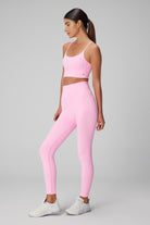 Jerf-Gela Yüksek Bel, Esnek Ve Toparlayıcı Spor Tayt Neon Pembe-Tayt-3-Milagron.com