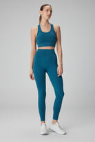 Jerf-Gela Yüksek Bel, Esnek Ve Toparlayıcı Spor Tayt Petrol-Tayt-3-Milagron.com