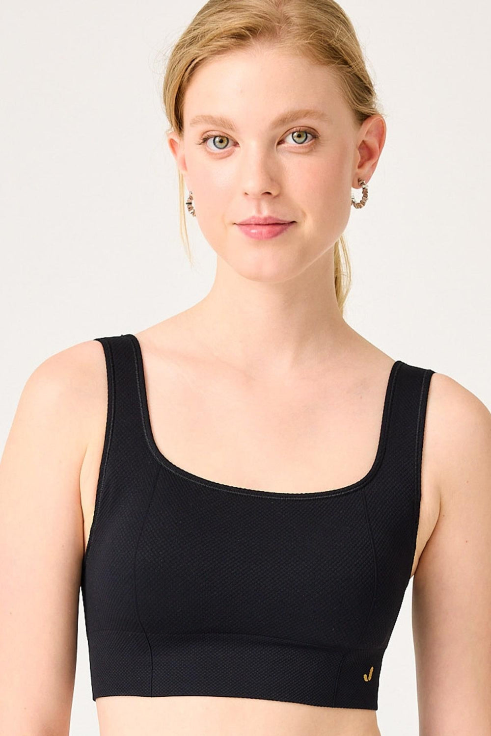 Jerf-Holly Petek Desenli Kaplı Bra Siyah-Spor Sütyeni-1-Milagron.com