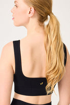 Jerf-Holly Petek Desenli Kaplı Bra Siyah-Spor Sütyeni-3-Milagron.com