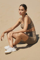 Jerf-Holly Petek Desenli Kaplı Bra Yeşil-Spor Sütyeni-4-Milagron.com