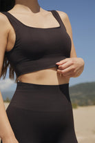 Jerf-Holly Petek Desenli Yüksek Bel Biker Tayt Acı Kahve-Tayt-2-Milagron.com