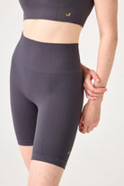 Jerf-Holly Petek Desenli Yüksek Bel Biker Tayt Antrasit-Tayt-2-Milagron.com