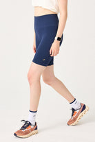 Jerf-Holly Petek Desenli Yüksek Bel Biker Tayt Lacivert-Tayt-4-Milagron.com