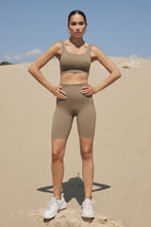 Jerf-Holly Petek Desenli Yüksek Bel Biker Tayt Yeşil-Tayt-2-Milagron.com