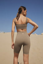 Jerf-Holly Petek Desenli Yüksek Bel Biker Tayt Yeşil-Tayt-4-Milagron.com