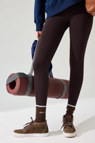 Jerf-Holly Petek Desenli Yüksek Bel Tayt Acı Kahve-Tayt-3-Milagron.com