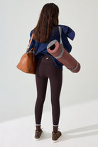 Jerf-Holly Petek Desenli Yüksek Bel Tayt Acı Kahve-Tayt-4-Milagron.com