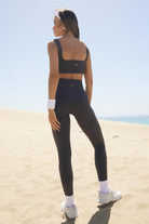 Jerf-Holly Petek Desenli Yüksek Bel Tayt Antrasit-Tayt-3-Milagron.com