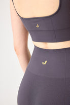 Jerf-Holly Petek Desenli Yüksek Bel Tayt Antrasit-Tayt-4-Milagron.com