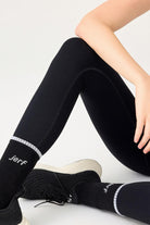 Jerf-Holly Petek Desenli Yüksek Bel Tayt Siyah-Tayt-2-Milagron.com