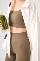 Jerf-Holly Petek Desenli Yüksek Bel Tayt Yeşil-Tayt-2-Milagron.com