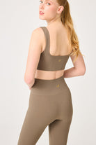 Jerf-Holly Petek Desenli Yüksek Bel Tayt Yeşil-Tayt-3-Milagron.com