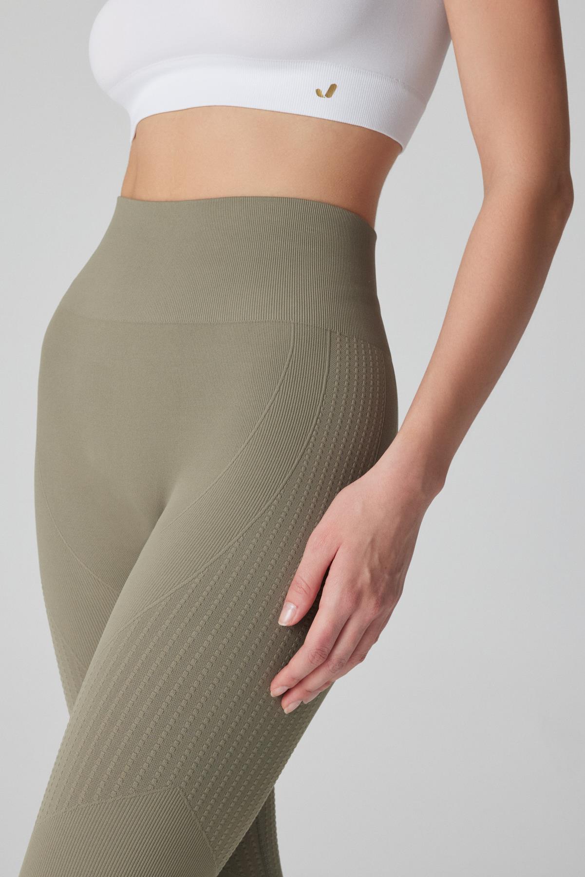 Jerf-Lily Desen Detaylı Şekillendirici Tayt Yeşil-Tayt-2-Milagron.com