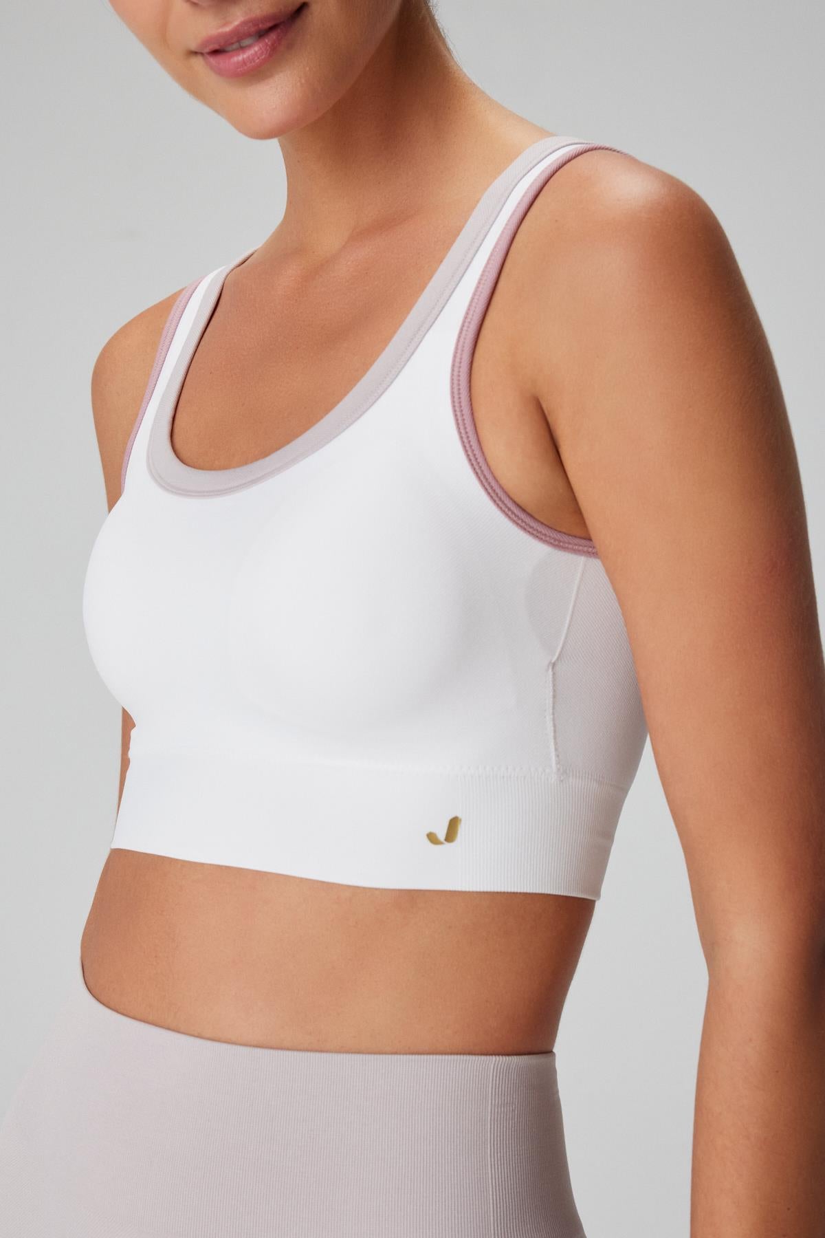 Jerf-Lucia Bra Beyaz Açık Lila-Spor Sütyeni-2-Milagron.com