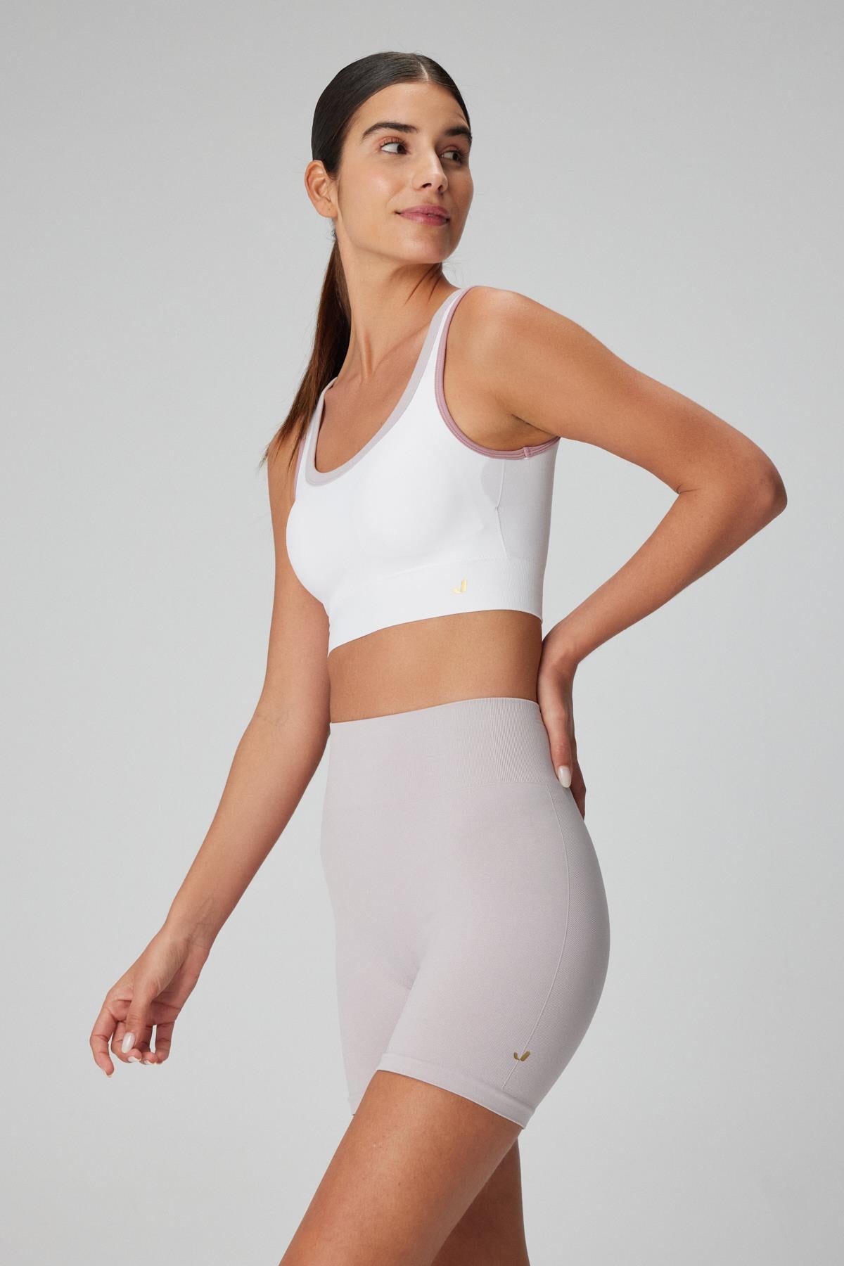 Jerf-Lucia Bra Beyaz Açık Lila-Spor Sütyeni-3-Milagron.com