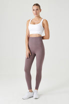 Jerf-Luz Kemeri Rip Detaylı Yüksek Bel, Sıkılaştırıcı Tayt Açık Kahve-Tayt-1-Milagron.com