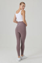 Jerf-Luz Kemeri Rip Detaylı Yüksek Bel, Sıkılaştırıcı Tayt Açık Kahve-Tayt-4-Milagron.com