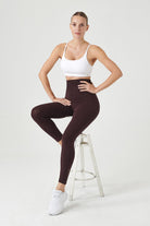 Jerf-Luz Kemeri Rip Detaylı Yüksek Bel, Sıkılaştırıcı Tayt Koyu Bordo-Tayt-3-Milagron.com