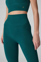 Jerf-Luz Kemeri Rip Detaylı Yüksek Bel, Sıkılaştırıcı Tayt Yeşil-Tayt-2-Milagron.com