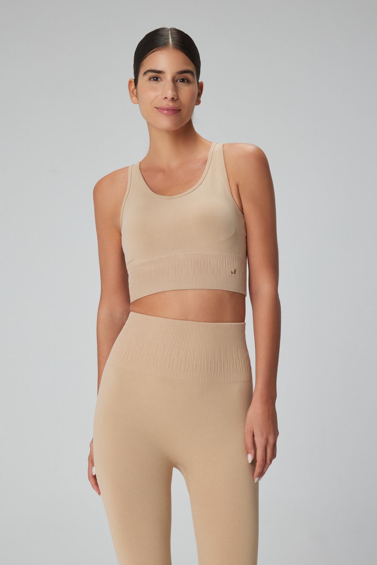 Jerf-Luz Sıkılaştırıcı & Kaplı Spor Sütyeni Bej-Spor Sütyeni-3-Milagron.com