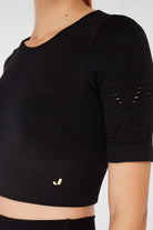 Jerf-Naples Kısa Kol Crop Top Econyl Siyah-Crop Top-3-Milagron.com