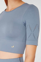Jerf-Naples Kısa Kol Crop Top Econyl Stone-Crop Top-3-Milagron.com