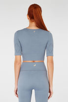 Jerf-Naples Kısa Kol Crop Top Econyl Stone-Crop Top-4-Milagron.com