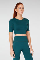 Jerf-Naples Kısa Kol Crop Top Econyl Yeşil-Crop Top-1-Milagron.com