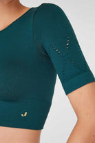 Jerf-Naples Kısa Kol Crop Top Econyl Yeşil-Crop Top-3-Milagron.com