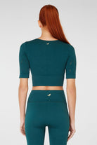 Jerf-Naples Kısa Kol Crop Top Econyl Yeşil-Crop Top-4-Milagron.com