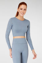 Jerf-Naples Uzun Kol Crop Top Econyl Stone-Crop Top-1-Milagron.com