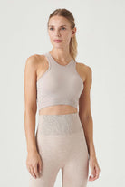 Jerf-Palmi Kendinden Desenli Yuvarlak Yaka Kaplı Bra Açık Kahve-Spor Sütyeni-2-Milagron.com